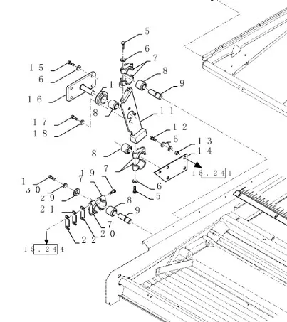 919637 - Вал втулки крепления решетного стана (фиксир. стан решетный) CX8