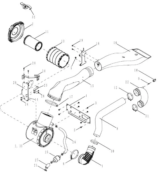 87741548 - Корпус фильтра возд. в сборе ДВС Mg.275,305,335